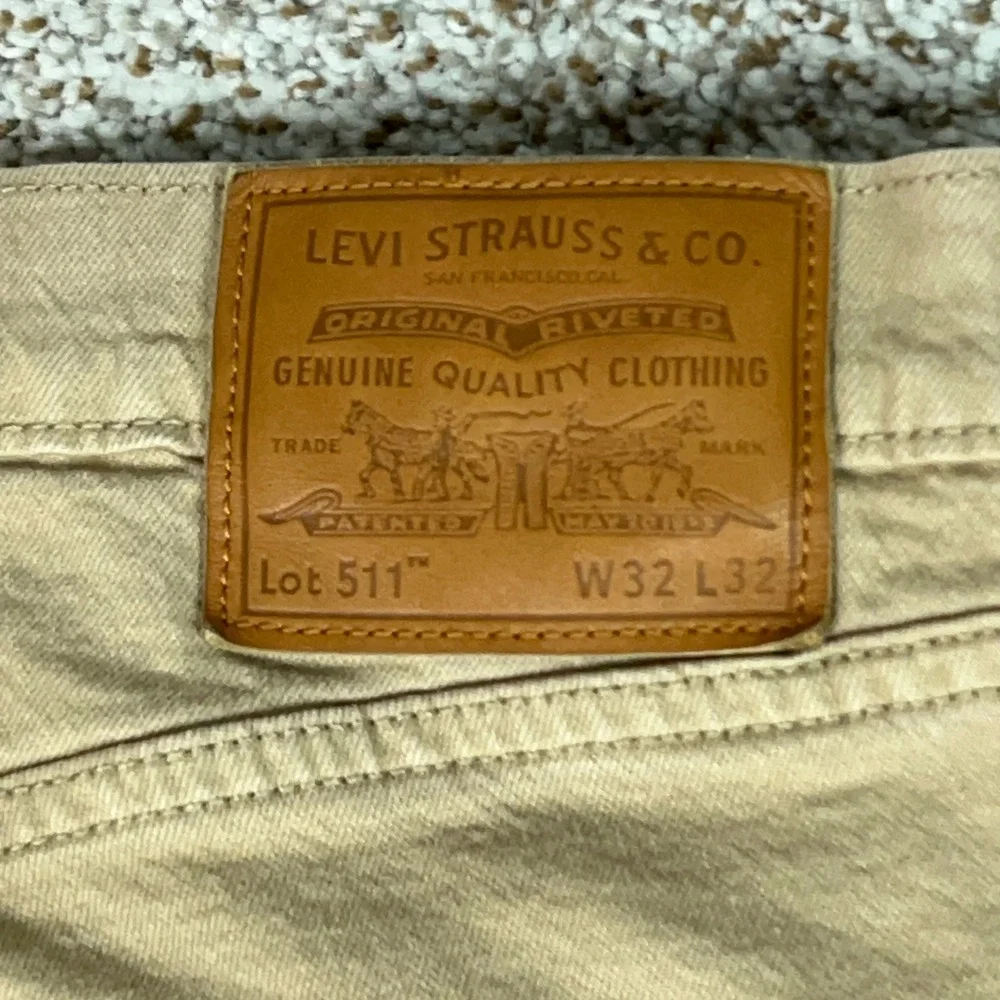 Levis 511 Jeans Mens 32x32 Tan Khaki Slim Fit Casual Premium Twill Work Basic